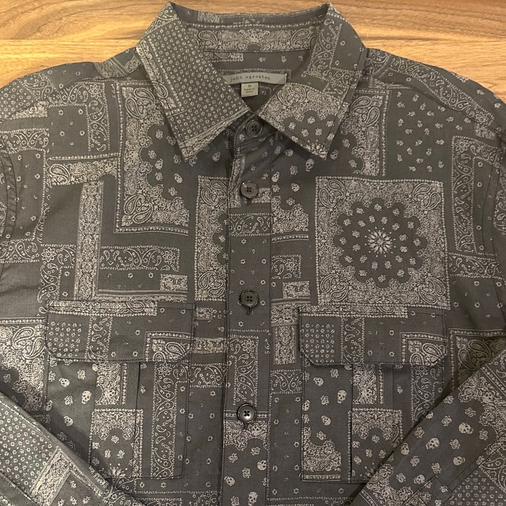 Gray Patterned John Varvatos Shirt